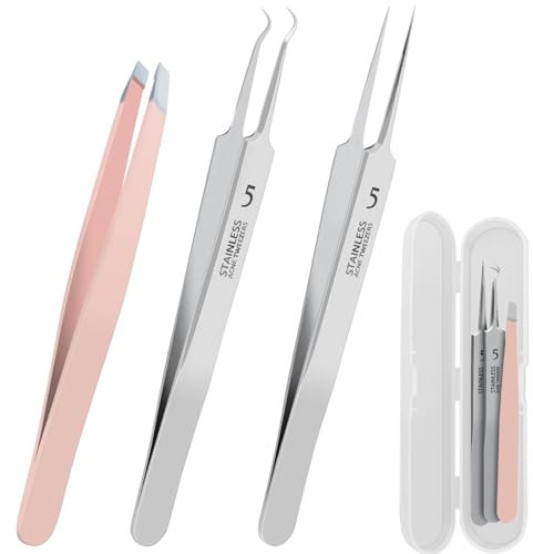 Pince à épiler pour enlever les points noirs, les poils incarnés, extracteur de points noirs de précision WSYUB