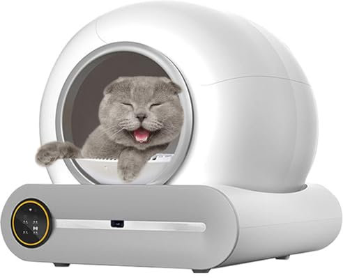 Litière Autonettoyant pour Chat Via Contrôle APP contrôle des Applications et Alerte sûre Poubelle 9l Moniteur de Santé avec Sacs à Ordures/Tapis pour Chats