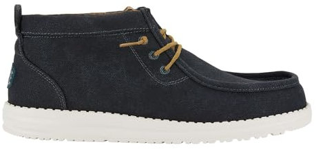 HEYDUDE Wally Mid Waxed Canvas Herren - Slip-On Schuhe - Ankle Boots, Navy, 43
