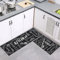 7VSTOHS Juego de 2 Alfombras de Cocina Antideslizantes, Alfombras Modernas Lavables para Pasillo, Comedor y Entrada, 50x80cm + 50x150cm