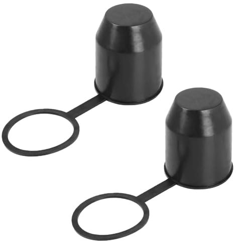 Esforzarse Tappo Di Protezione Per Gancio Di Traino 2 Pezzi, Nero Copertura a Sfera per Gancio di Traino, Antipolvere e Impermeabile, per Auto, Camper, Protezione della Testa a Sfera del Rimorchio