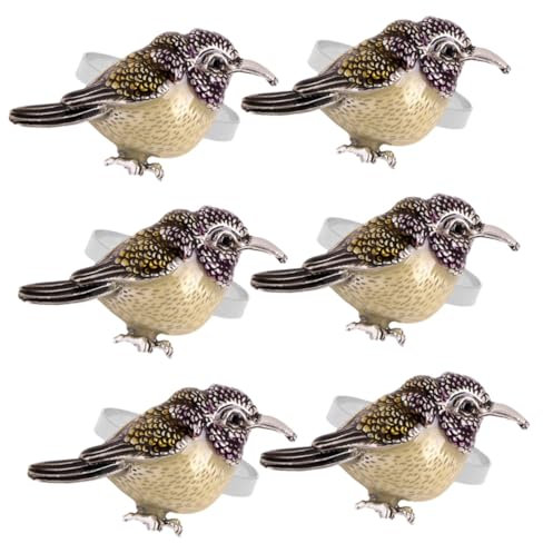 FUNOMOCYA 6stücke Teiliges Serviettenring Vogel-Design Metall Serviettenhalter Für Elegante Tischdekoration Bei Banketten Und Festlichen Anlässen