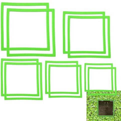 Schwimmringe für Aquarien,Schwimmring für Aquarien | Quadratisches Futtergehege für Fische,10 Stück 5 Größen Aquarium-Futterring für schwimmende Pflanzen