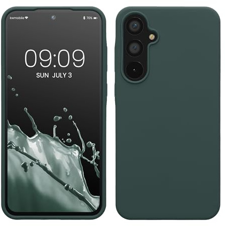 kwmobile Handyhülle für Samsung Galaxy A55 5G Hülle - Case Silikon - Kabelloses Laden - Schutzhülle Cover in Blaugrün