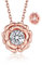 MomentWish Kette Rosegold Damen Blumen, 1 Karat Moissanit Halskette 925 Sterling Silber Vergoldet mit 14K Rosegold