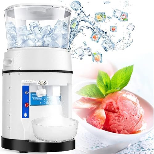 Tritaghiaccio Commerciale, Macchina per Coni di Neve, 1100LBS/H, Tritaghiaccio Elettrico 320r/m Macchina per Dessert e Granite, Macchina per Tritare il Ghiaccio da Tavolo, per Ristorante Domestico