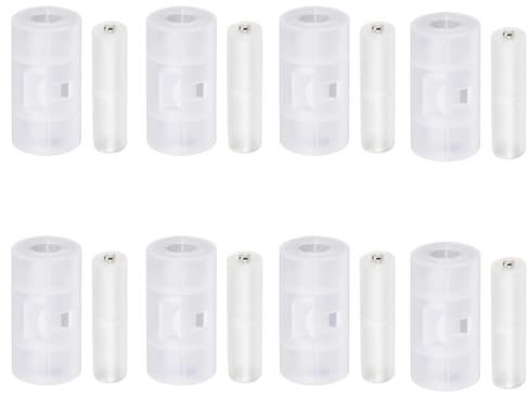 hrsyyl 8pcs AAA to AA Battery Converter and 8pcs AA to C Size Battery Adapter Converter 16pcs AA Battery Converter