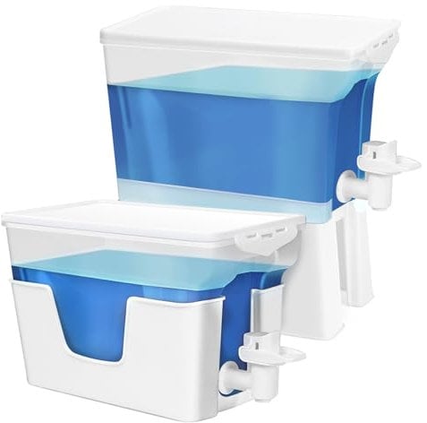 Tokokimo Distributeur de lessive liquide - 4,4 l - Stockage de lessive avec fonction de sortie du robinet - Débit élevé, pas facile à fuir - Distributeur de lessive 2 pièces, sauf verre doseur