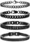 Esmoly 4 Pezzi Bracciale Uomo Argento Oro Nero Braccialetto Uomo 316L Acciaio Inossidabile Catena Cubana Regalo Uomo 19CM/21CM/23CM (Nero 21)