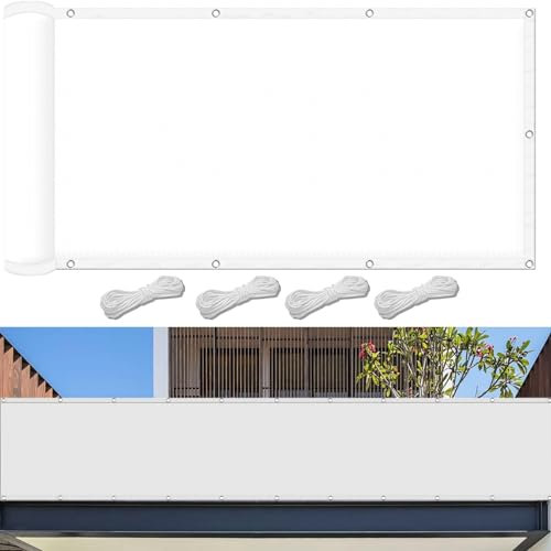 Vela Ombreggiante 300 x 500 cm Protezione Dal Calore Protezione Solare Impermeabile Impermeabile Tenda da Sole per Esterno Terrazza Giardino, Bianco