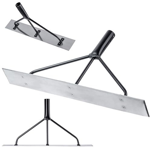 KADAX Betonverteiler aus Aluminium, 62,5x9x33 cm, Profilierter Teerverteiler, 3-fach verstrebter Betonglätter, Betonschieber (Ohne Stiel)