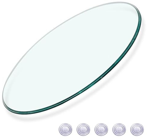 BVDHASDBT Plateau de table rond en verre trempé, épaisseur 8 mm, plateau en verre trempé, pour tables de salle à manger, tables basses, tables de jardin (90 cm)
