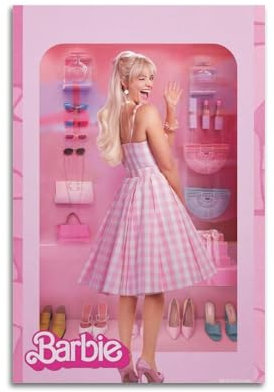 VZRSQZK Barbie-Filmposter, dekoratives Gemälde, Leinwand, Wandposter und Kunstdruck, modernes Familienschlafzimmer-Dekor-Poster, 20 x 30 cm
