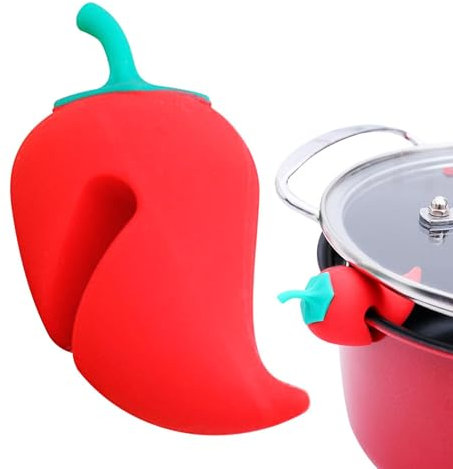 Salyeeluly Silicone Pot Lid Lifter, Pot Minder To Prevent Boil Over, Little Pepper Shaped Soup Cooker Spill Proof Lid Lift To Prevent Boil Over For Outdoor