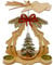 Tischpyramide mit Tannenbaum und Schleife Holzpyramide Weihnachtspyramide für 4 Teelichter HTI living
