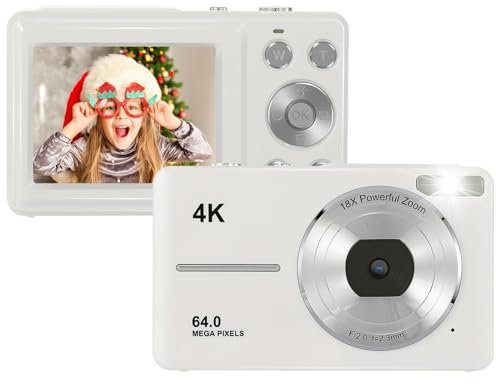 Andoer 4K Digital Camera 64MP Digital Video Camera 2.4 Inch Screen 18X Digital Zoom Birthday for Teens Students Friends
