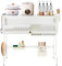 HUOLE Escurreplatos de Acero Escurridor de Platos de 3 Niveles para Fregadero Estante de Secado de Platos con Soporte para Tabla de Cortar Soporte de Cubiertos -75 * 30 * 78cm-Blanco