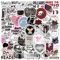 50Pcs Morally Grey Stickers for Laptop Water Bottle Cellphone Computer Luggage Skateboard, Aesthetic Dark Series Romantic Decals for Girls Boys Adult