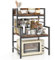 GiantexUK Microwave Oven Stand, 3-Tier Kitchen Baker’s Rack with Anti-tipping Kits & Anti-falling Guardrails, Microwave Shelf Stand Spices Storage Organizer for Dining Room