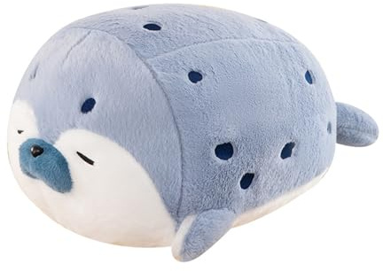Niedliche Robbe Pillow, Plush,Robbe Kuscheltier Fett,Kuscheltier Fett Meerestier Kissen Gefülltes Plüschkissen,Baumwolle Seal Plüsch Spielzug, Festival Geschenke für Kinder Freunde (40 cm,Blau)