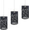LEDSone 3 Pack of Pendant Light Shade Metal Drum Shaped Lampshade Industrial Easy fit Ceiling Indoor Wire cage Lampshade for Kitchen Living Room Corridor (3 Pack - Black)