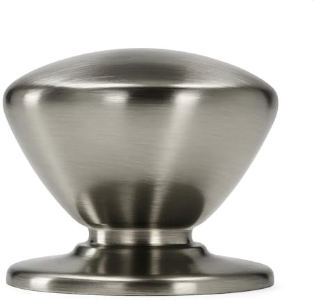 trust4care 2-Pack Extra Large Brushed Satin Nickel Bi-fold Closet Dummy Door Knobs with Wide Base Backplate, Brass Pantry Wardrobe Dresser Cabinet Doorknobs, 1-3/5“ Bathroom Drawer Pulls Handles