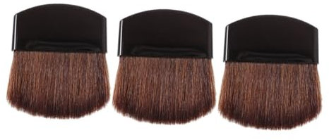 minkissy 3 Stück Make-up Pinsel Machen Professional Wohnung Klein Puff Wange Tragbar Erröten Mehrfarbig Gesicht Mini Kosmetische Bürsten Make-up-grundierungspinsel Pferdehaar Schwarz