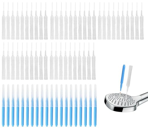 Pack of 70 Shower Head Cleaning Brush, 2 Styles Anti Clogging Cleaning Brush for Shower Head Cleaner Holes Unclogger Accessories for Small Holes Faucets Sink Gaps Nozzles