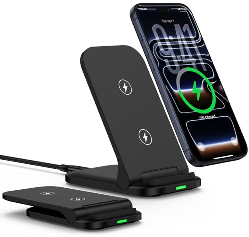 15W Faltbar Induktive Ladestation Wireless Charger Stand für Samsung Galaxy S26 Ultra/S25 FE/S24/S23/S22/S21/S20, Schnelles Handy Kabelloses Ladegerät für Google Pixel 10/10 Pro/9/9 Pro/9a/8/7