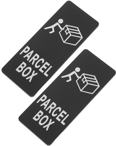 Mikikit Lot de 2 Panneaux de Colis Autocollants Noirs 12x5 Cm en Métal Imperméable pour Zone de Stockage, Étiquettes Signalétiques Logistiques pour Bureau, Entrepôt et Livraison Rapide