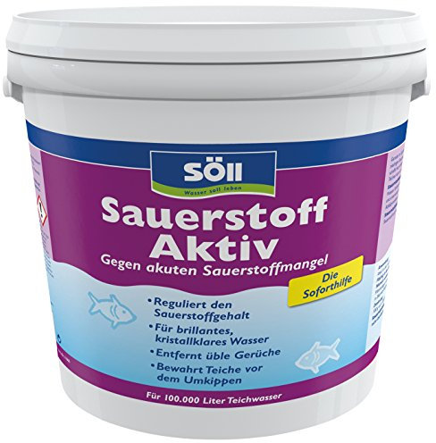 Söll 80504 SauerstoffAktiv Soforthilfe bei akutem Sauerstoffmangel im Teich 10.000 g - Teichpflegemittel reguliert Sauerstoff und entfernt üble Gerüche im Gartenteich Fischteich Koiteich