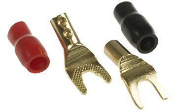 Lyndahl Kabelschuh LKPA044 hartvergoldete Premium Spades Gabelkabelschuhe ideal für Lautsprecherkabel bis 6 mm², Paarpreis