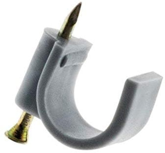 Zenitech - Attaches Plastiques Ø16mm avec Clou Spécial Béton - Lot de 20 - Idéal pour Fixer les Câbles Électriques - Certifié Norme CE - : Gris