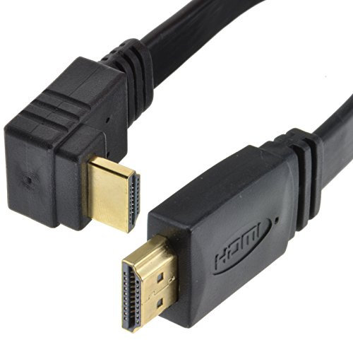 kenable FLAT HDMI Right Angle Lead High Speed Low Profile Cable HD TV 1080P Gold 3m [3 metres]