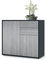 Vladon Sideboard Ben, Made in Germany, Kommode mit 2 Türen und 2 Schubladen, Schwarz matt/Avola-Anthrazit (79 x 74 x 36 cm)