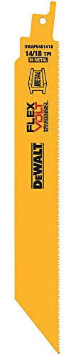 DEWALT DWAFV461418 FLEXVOLT 14/18 TPI Metal Recip Saw Blade (5 Pack), 6