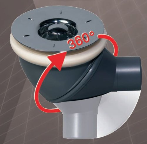 Bonde de douche réglable avec récupérateur de cheveux Siphon d'écoulement D 90 réglable horizontalement et verticalement