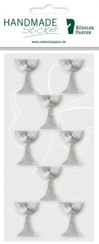 Rössler 9002-1116 8 Kelch Aufkleber – Silber