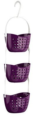 Premier Housewares Portaoggetti da Doccia 3 Livelli, PP Viola