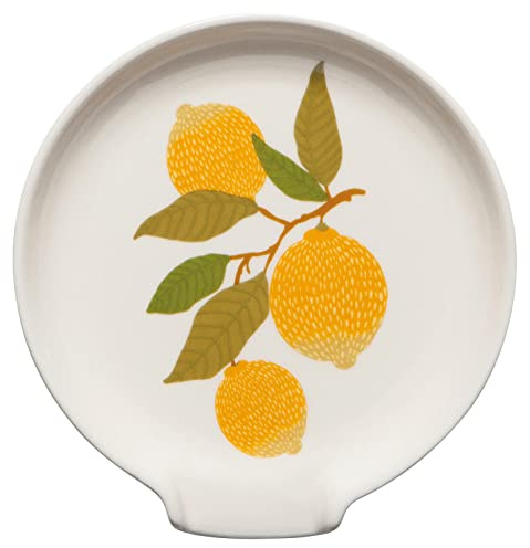 Now Designs Lemons Stoneware Spoon Rest, 5.25 x 5.5 in