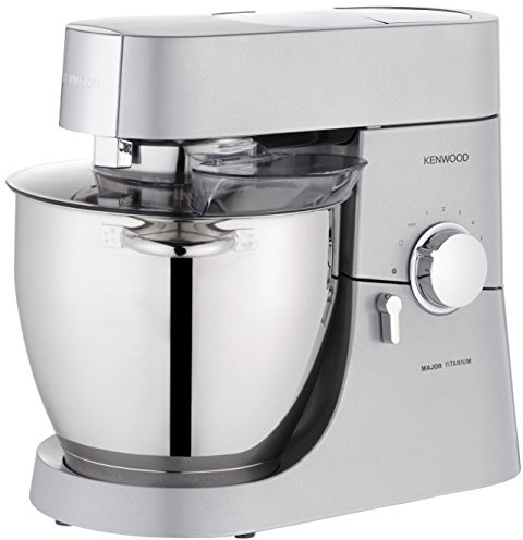 Robot de cuisine Kenwood KMM 06007 Major Titanium (avec bol en verre, plusieurs broyeurs, 2 bols en acier inoxydable) Argent