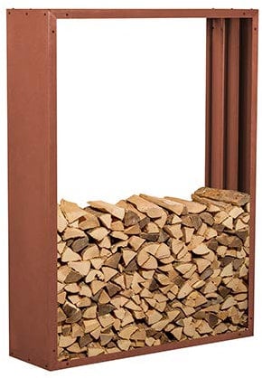 prima terra Kaminholzregal Kaminholzunterstand Brennholzregal Kaminholz Aufbewahrung Bausatz Edelrost Maße 158x118cm Tiefe 35cm