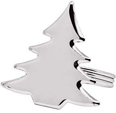 EDZARD 4er Set Serviettenring Tannenbaum, Länge 5 cm, edel versilbert, anlaufgeschützt