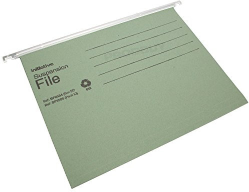 [Box of 50] Green Hanging Suspension Files with Tabs & Inserts (A4)