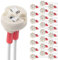 DiCUNO 24P MR16 GU5.3/G4 Keramik Fassung mit 15CM Kabel, 12-250V, Bi-Pin Base für Halogen/LED-Lampe