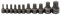 Clé 81560 11 PC. métrique Clé à cliquet Torx insérer Bits Set, Noir