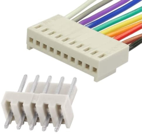 Xenterio Serie CV 70-teiliges Leiterplatten-Anschlussset, je 5 Steckverbinder-Paare 2/3/4/5/6/8/10-polig (Stiftleisten gerade + Buchsenleisten mit 30cm Litzen)