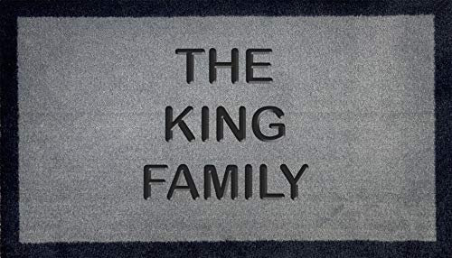 40cm x 70cm Personalised Machine Washable, Dirt Trapper Door Mat 4 Colours Available (grey)
