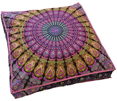indischen dekorativer Überwurf-Kissenbezug Mandala Hundebett, Mandala Boho Decor, handgefertigt Mandala Boden Pouf osmanischen Boho Kissen Gobelin Katze oder Kinder Betten