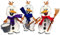 Petra's Bastel-News 3 x Schneemann Snowy mit Schneeschippe, Besen und Eimer Bastelset, Holz, Holzfarben, 25 x 18 x 5 cm